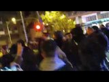Tensió entre Mossos i manifestants al tall de l'avinguda Meridiana