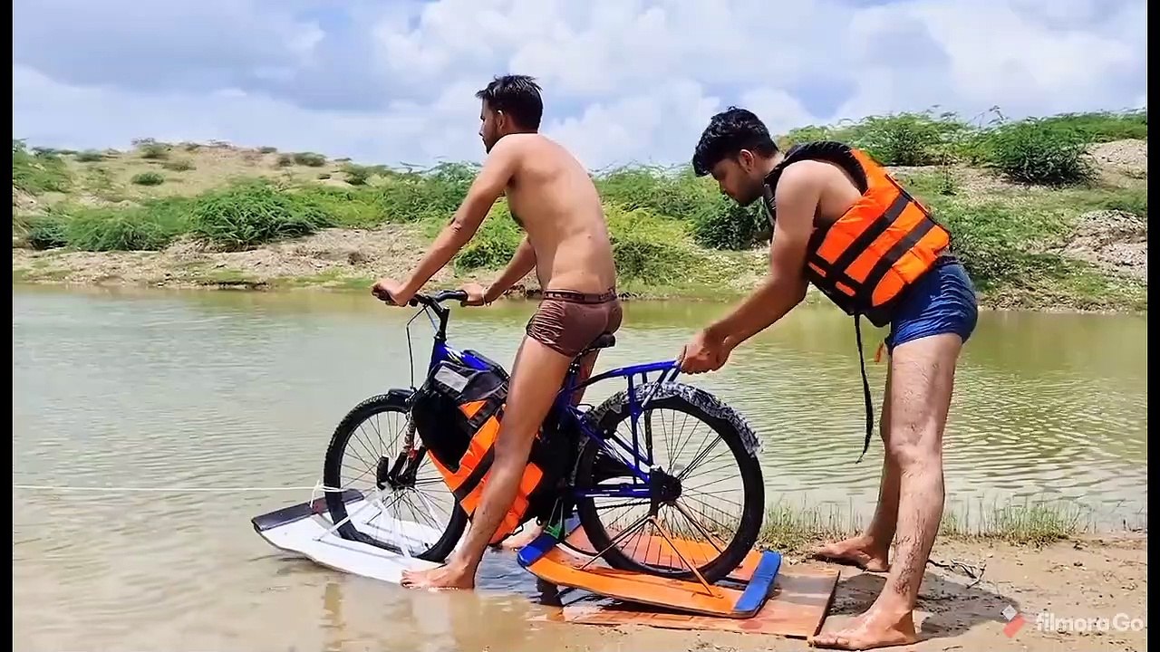 Running Cycle On Water - 100% Success | पानी पर चला दि साइकिल 