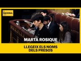 Enrenou perquè Rosique (ERC) llegeix el noms dels diputats presos inhabilitats