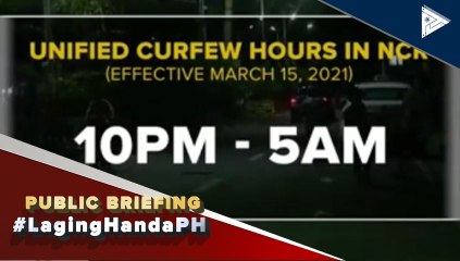 10pm-5pm curfew hours, ipatutupad sa buong Metro Manila simula sa lunes