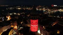 İstiklal Marşı'nın 100. yılına özel Galata Kulesi'nde video mapping gösterisi