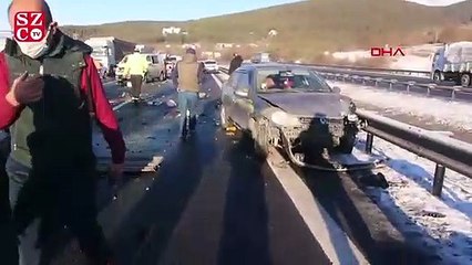 Bolu'da otoyolda 9 araç birbirine girdi 4 yaralı