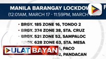 Anim na barangay sa Maynila, isasailalim sa 4 na araw na lockdown dahil sa patuloy na pagtaas ng COVID-19 cases