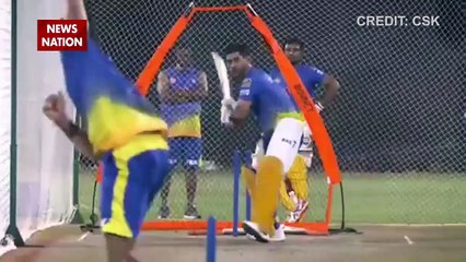 IPL 2021: Ms Dhoni hits a very long six in practice session