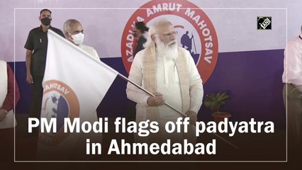 Amrit Mahotsav: PM Modi flags off padyatra in Ahmedabad