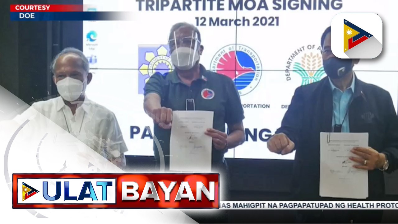 Department of Agriculture, DOE at DOTr, lumagda sa kasunduan para sa cold storage vans sa mga magsasaka at mangingisda