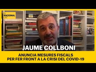 Jaume Collboni anuncia mesures fiscals per fer front a la crisi del Covid-19