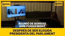 Primera reunió de Laura Borràs amb Puigdemont, després de ser elegida presidenta del Parlament
