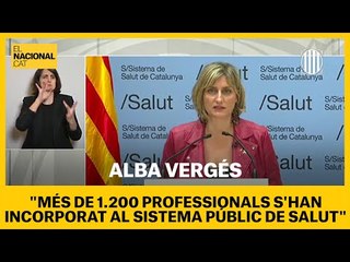 CORONAVIRUS | Alba Vergés: "Més de 1.200 professionals s'han incorporat al sistema públic de Salut"