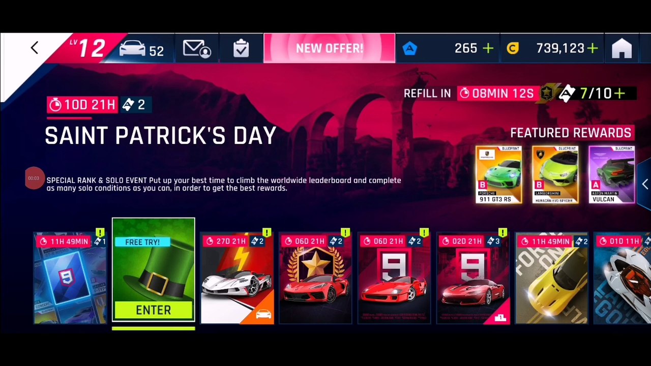 Asphalt 9 Gameplay - Saint Patrick's Day - The Freedom Route