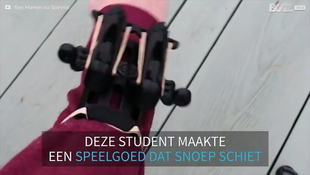 Student maakt speelgoed dat snoep kan schieten