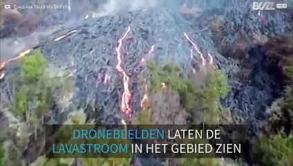 Fantastische dronebeelden van de Kilauea vulkaan in Hawaï
