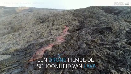 Geweldige met drone gemaakte beelden van de Kilauea vulkaan