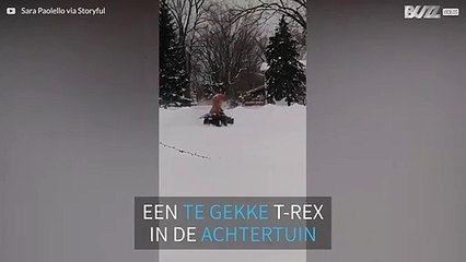 Dinosauriërs spelen ook graag in de sneeuw!
