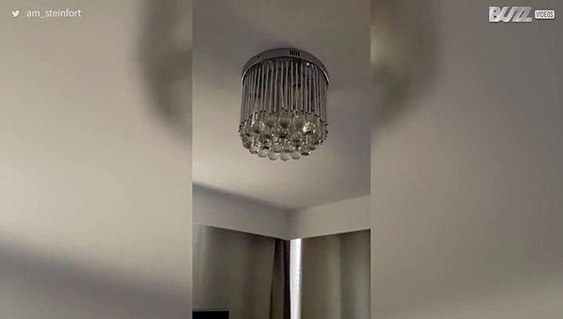 Beelden van een aardbeving in een appartement