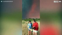 Camping Australië omringd door vier verschillende branden