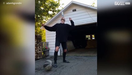 Man takes 'Basketball beer challenge' to a whole new level