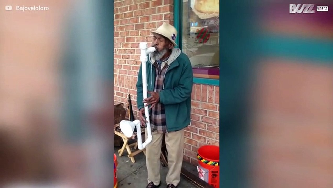 Talented street artist creates his own musical instruments -1