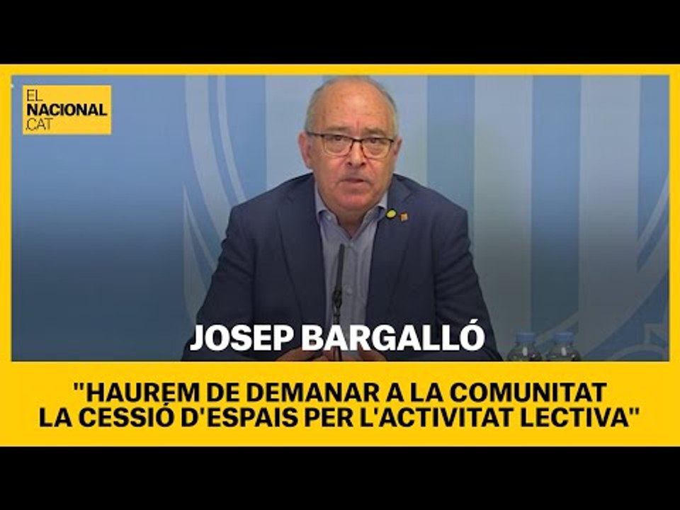 JOSEP BARGALLÓ: "Haurem de demanar a la comunitat la cessió d'espais per fer activitat lectiva"