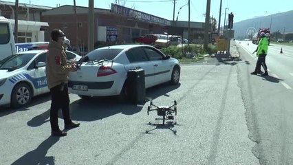 Söke'de drone ile yapılan trafik denetimde 20 sürücüye ceza kesildi