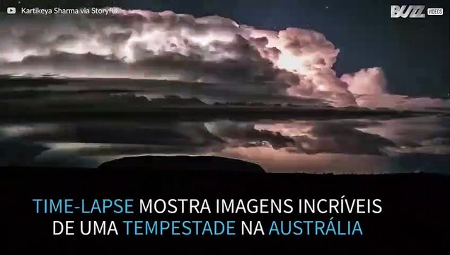 Time-lapse de uma tempestade de relâmpagos na Austrália