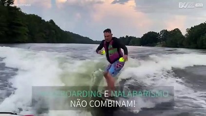 Malabarismo e wakeboard, uma combinação complicada!