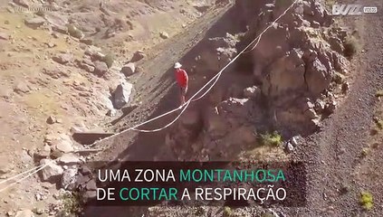 Descoberto um paraíso para slackline: nas montanhas do Teerão