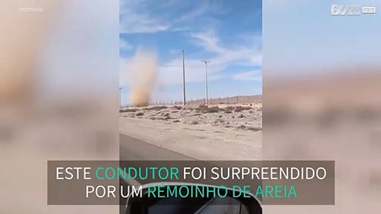 Remoinho impressionante assusta condutor