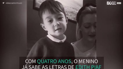 Artista canta em dueto com filho canção de Edith Piaf