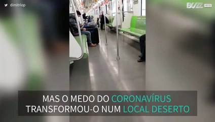 Medo do coronavírus transforma metro da China numa cidade fantasma