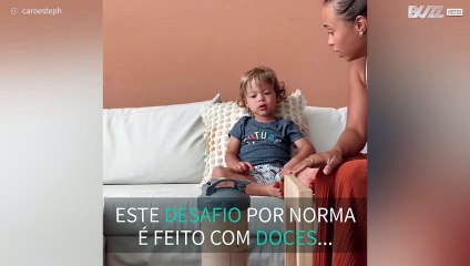 Menino enfrenta o "Don't Eat It Challenge" com batido de proteína!
