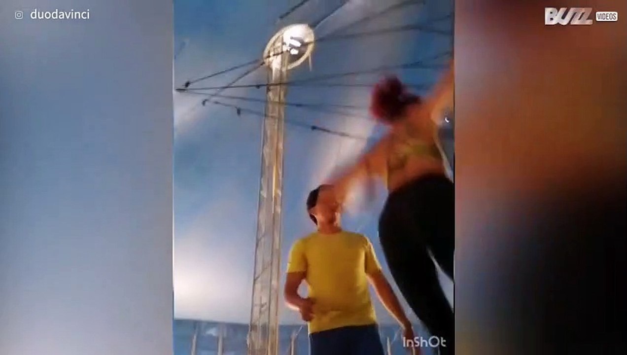 Acrobatas mostram as dificuldades nos treinos 1