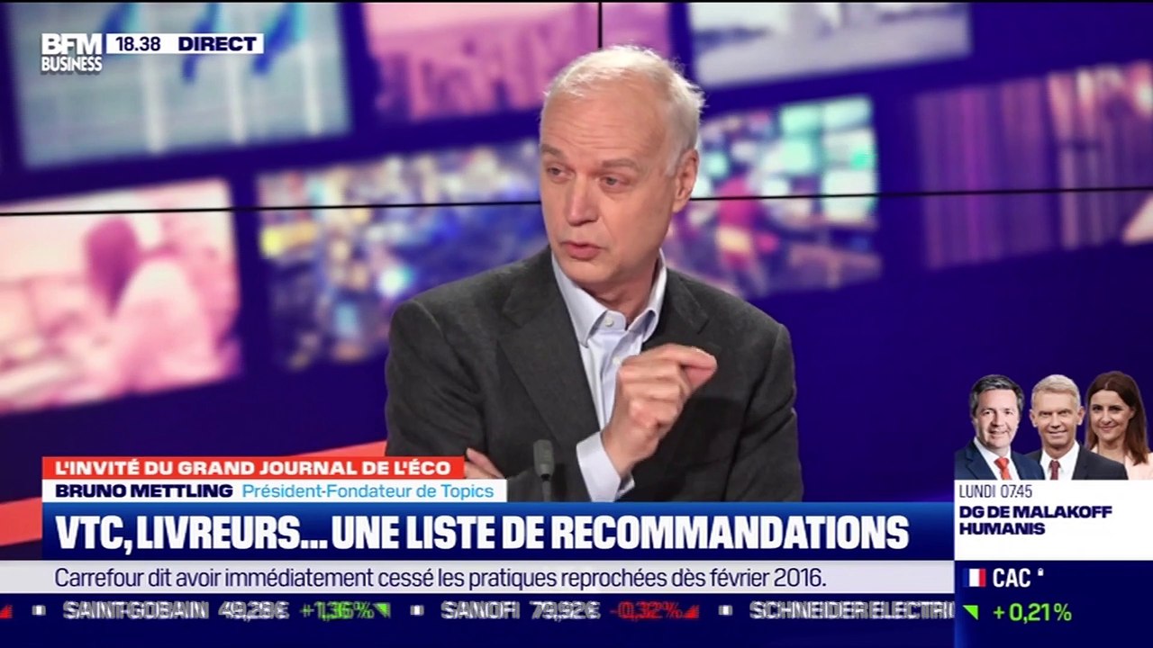 Bruno Mettling (Topics) : VTC, livreurs… Une liste de recommandations - 12/03