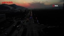 Bursa'da facianın yaşandığı kaza alanı havadan görüntülendi