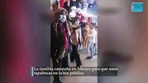 La insólita campaña en México para el uso de tapabocas en la vía pública
