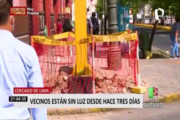 Vecinos del Cercado de Lima se encuentran sin luz desde hacer 3 días