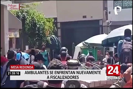 Comerciantes ambulantes enfrentan nuevamente a fiscalizadores en Mesa Redonda