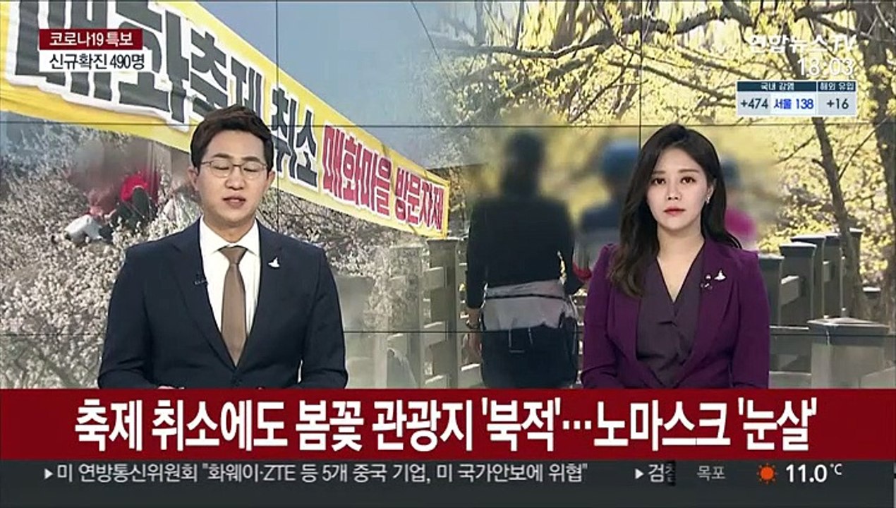 축제 취소에도 봄꽃 관광지 '북적'…노마스크 상춘객 '눈살'