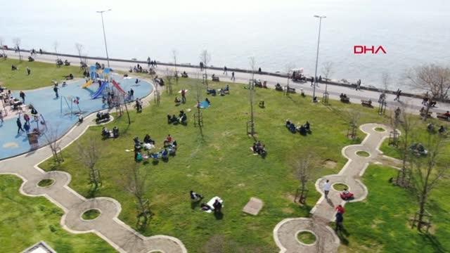 CADDEBOSTAN SAHİLİ'NDE CUMARTESİ YOĞUNLUĞU