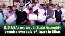 RJD MLAs protest in State Assembly premise over sale of liquor in Bihar