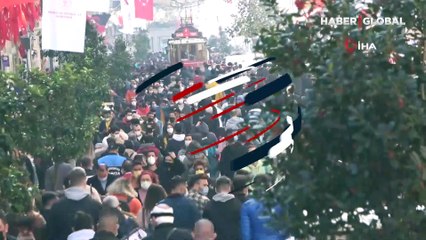 Taksim ve İstiklal Caddesi'nde yoğunluk