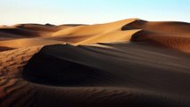 Unique moments with sounds of a storm in the desert.