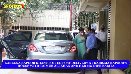 Kareena Kapoor Spotted Post Delivery At Karisma’s House With Taimur Ali Khan And Her Mom Babita