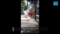 Se prendió fuego un auto en 14 entre 36 y 37