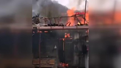 Trabzon'da tek katlı ev yandı