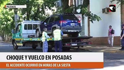 Choque y vuelco en Posadas
