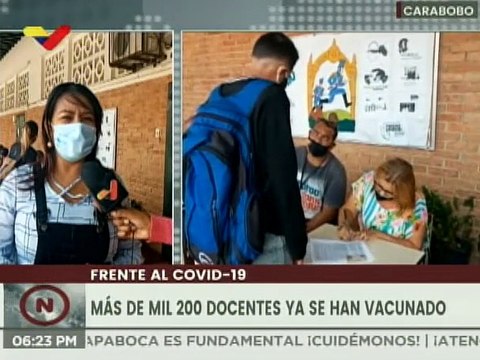 Más de 2 mil docentes han sido vacunados con la vacuna china, en la parroquia Candelaria del estado Carabobo