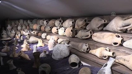 Sinoplu koleksiyoncu tarihi amforaları evinin çatı katında sergiliyor