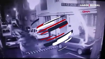 Apartmana tırmanan hırsız kamerada