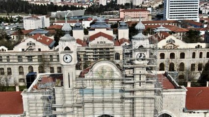 Mekteb-i Tıbbiye-i Şahane'deki restorasyon çalışmaları havadan görüntülendi